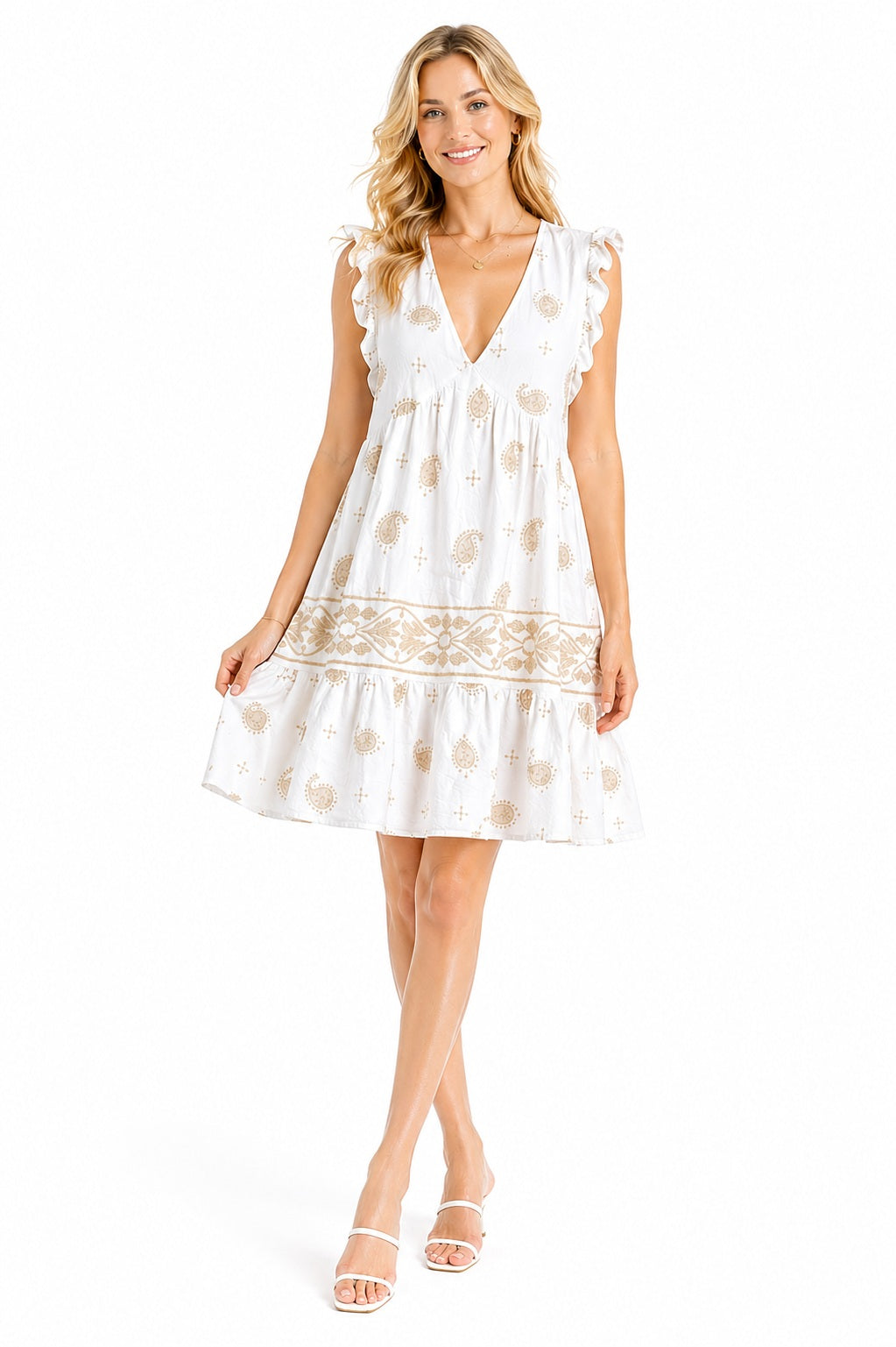 PAISLEY PATTERN COVER-UP DRESS