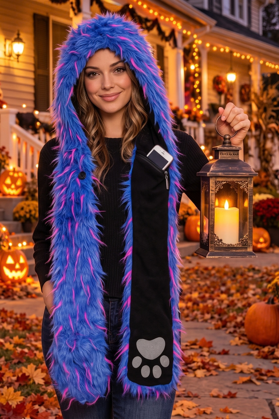 DUAL-COLORED HAT &amp; SCARF SET