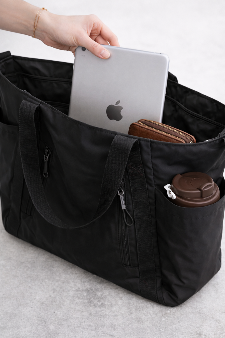 SOLID COLOR CROSSBODY TOTE BAG