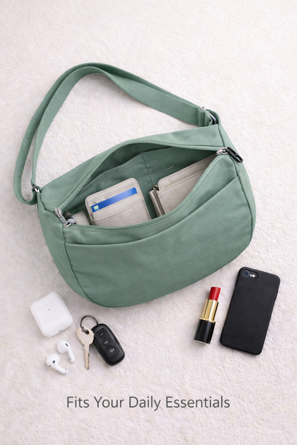 SOLID COLOR CROSSBODY BAG