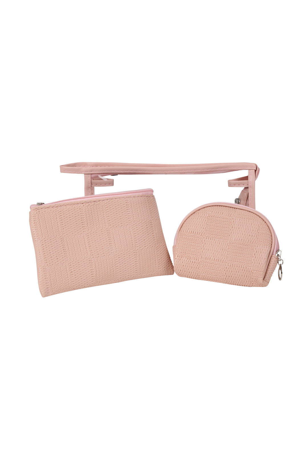 TRANSPARENT &amp; SOLID COLOR COSMETIC TRAVEL POUCH SET