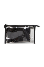 Load image into Gallery viewer, TRANSPARENT &amp; FLORAL PATTERN COSMETIC TRAVEL POUCH SET
