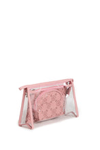 Load image into Gallery viewer, TRANSPARENT &amp; FLORAL PATTERN COSMETIC TRAVEL POUCH SET
