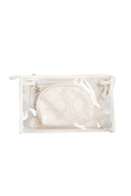 Load image into Gallery viewer, TRANSPARENT &amp; FLORAL PATTERN COSMETIC TRAVEL POUCH SET
