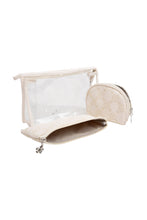 Load image into Gallery viewer, TRANSPARENT &amp; FLORAL PATTERN COSMETIC TRAVEL POUCH SET

