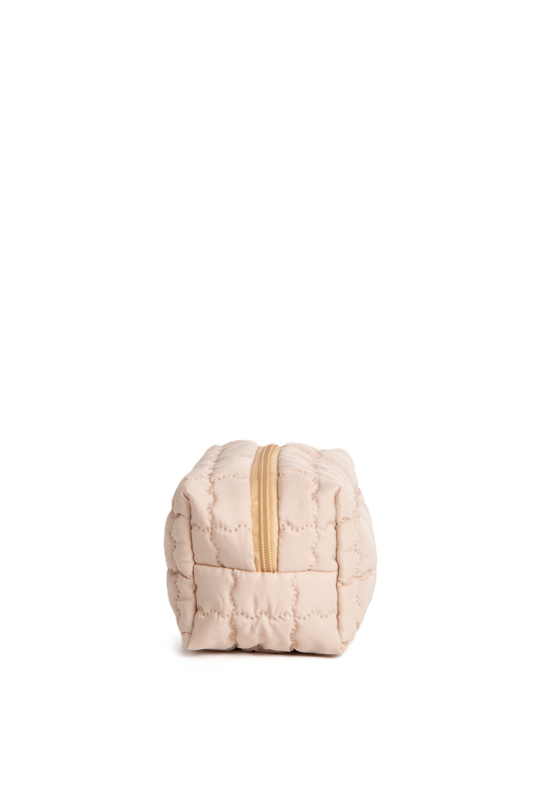 SOLID COLOR QULITED PATTERN TRAVEL POUCH