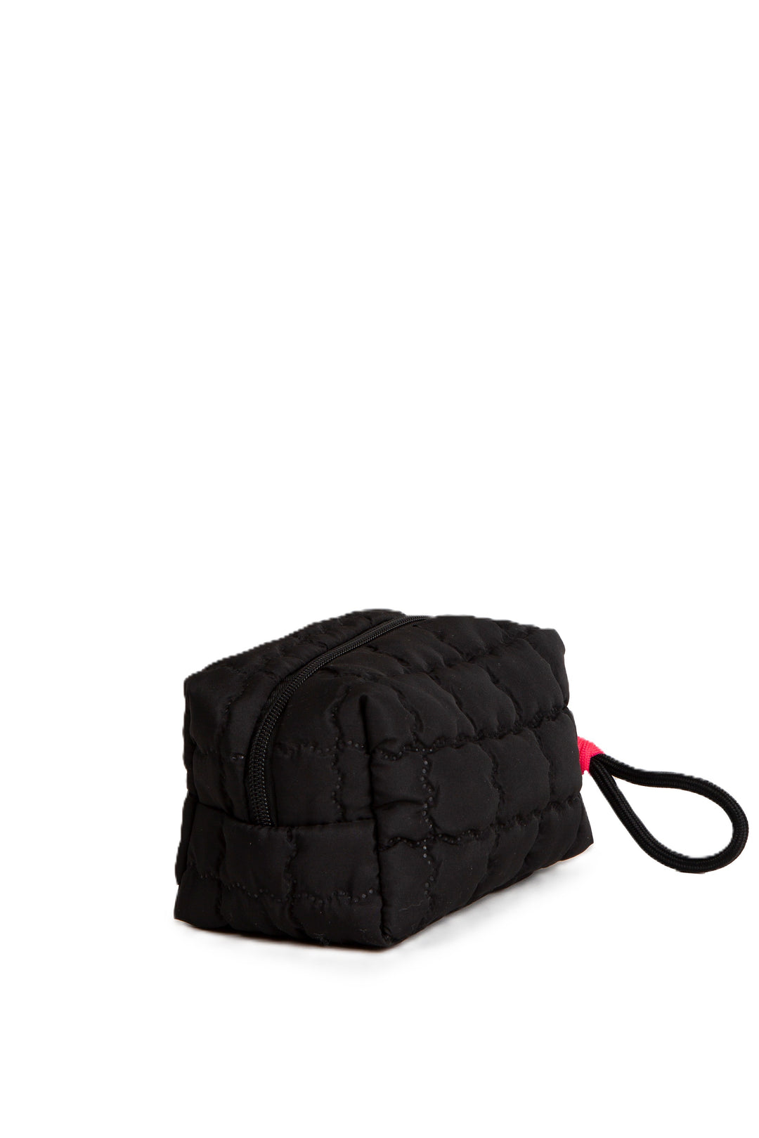 SOLID COLOR QULITED PATTERN TRAVEL POUCH