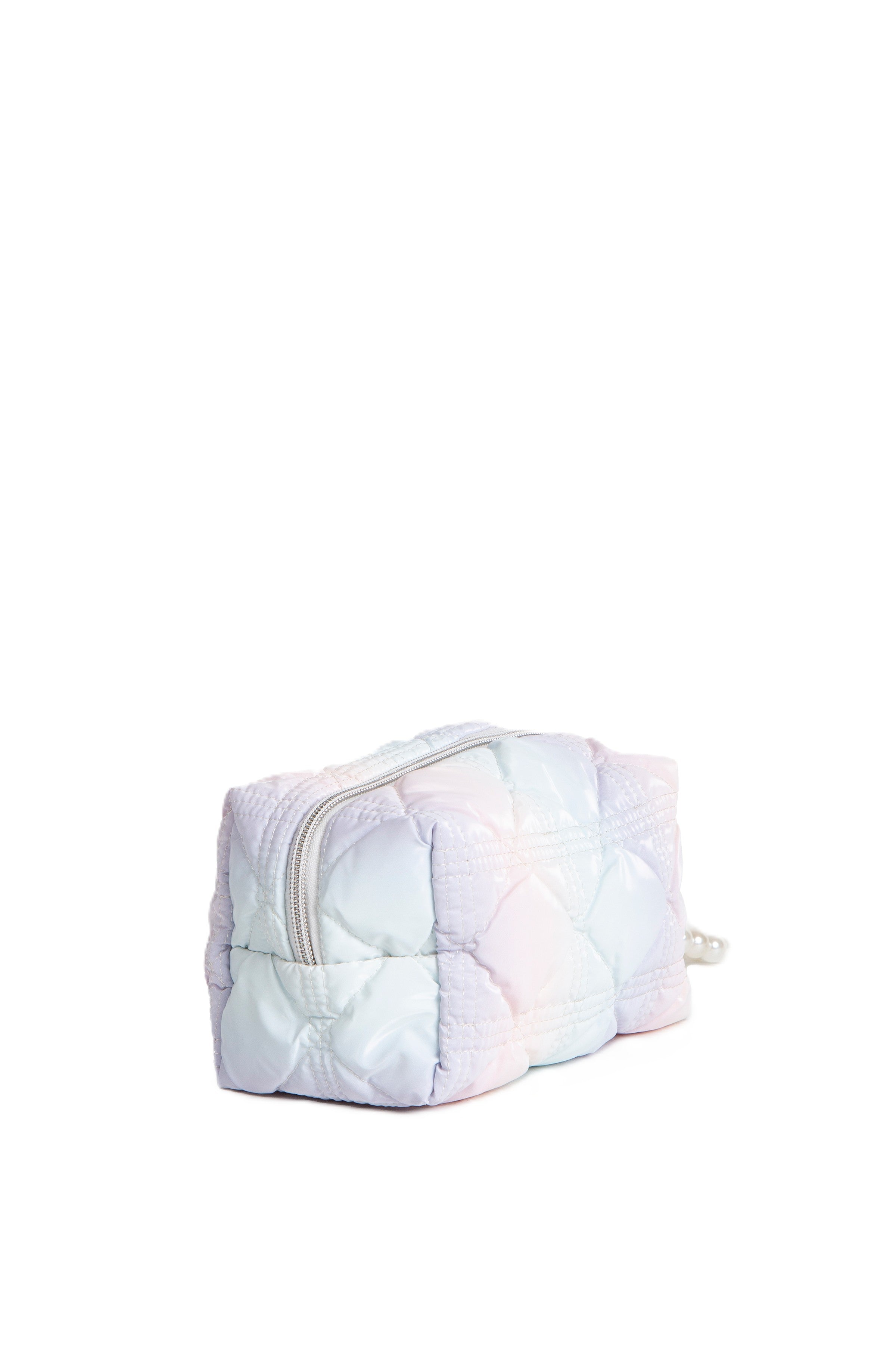MULTI-COLORED QULITED PATTERN TRAVEL POUCH
