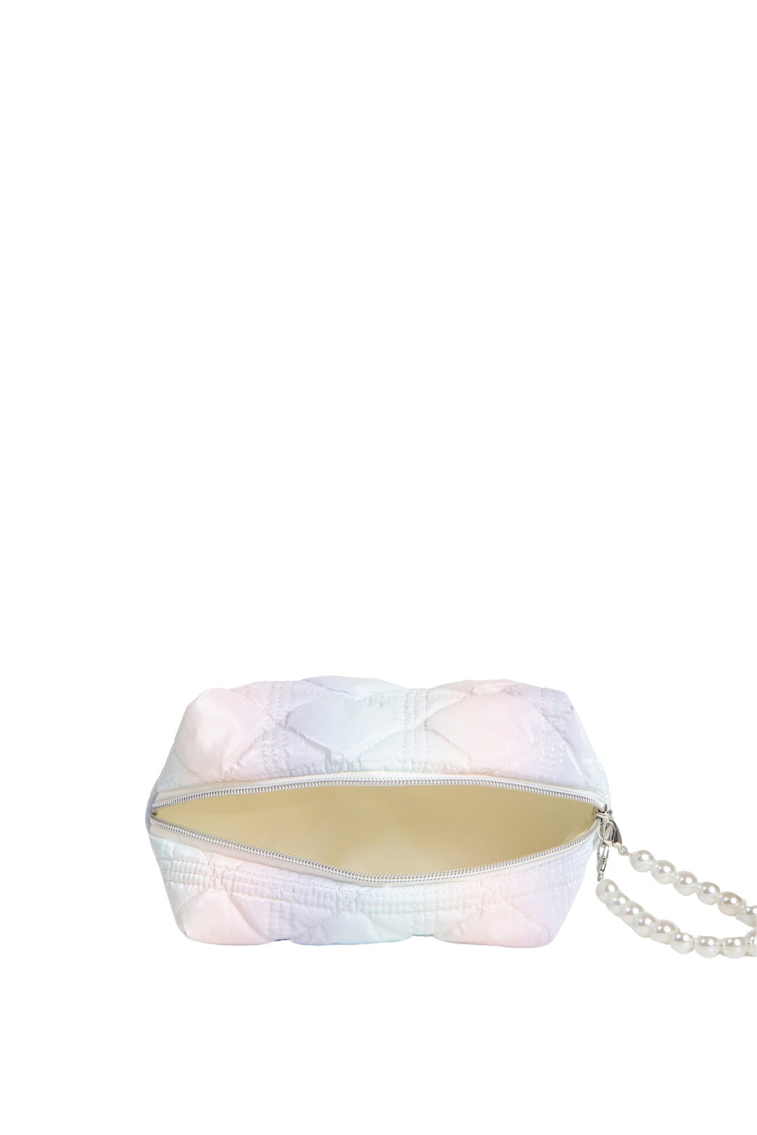 MULTI-COLORED QULITED PATTERN TRAVEL POUCH