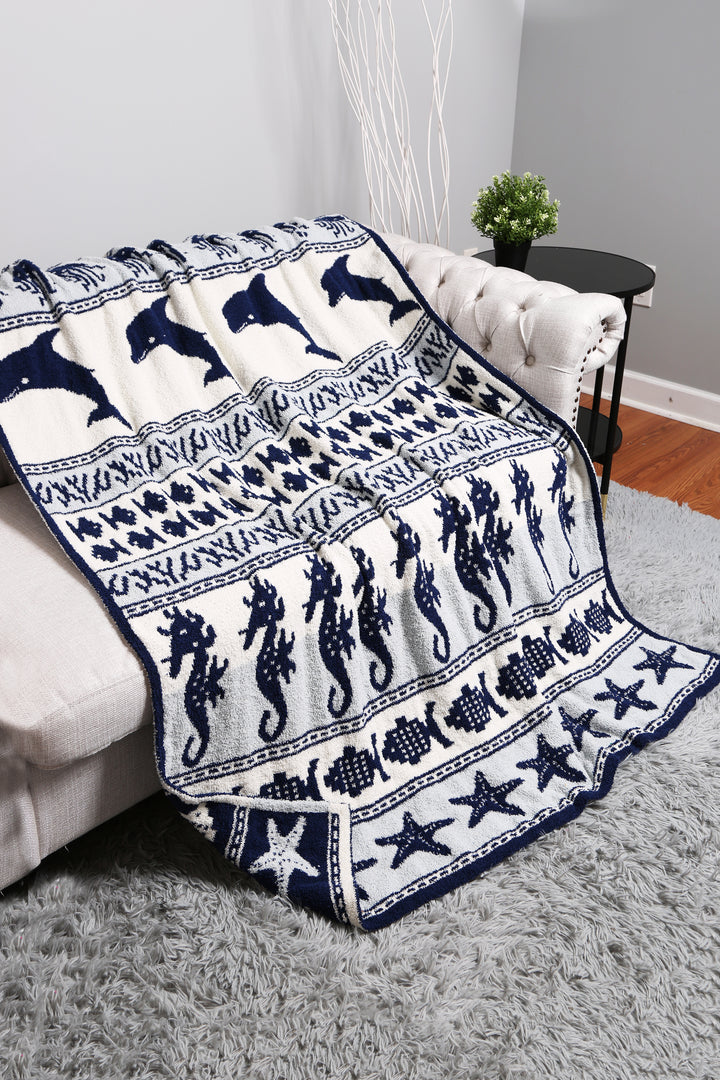 NAUTICAL PATTERN THROW BLANKET