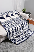 Load image into Gallery viewer, NAUTICAL PATTERN THROW BLANKET
