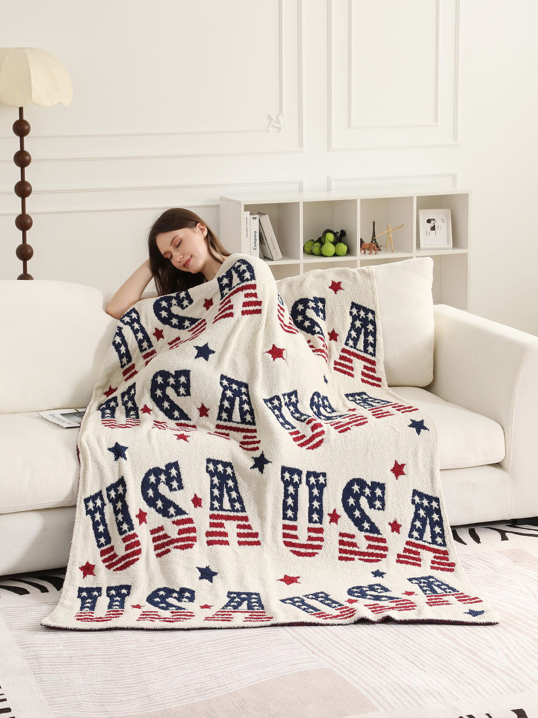 USA &amp; STARS PATTERN THROW BLNAKET