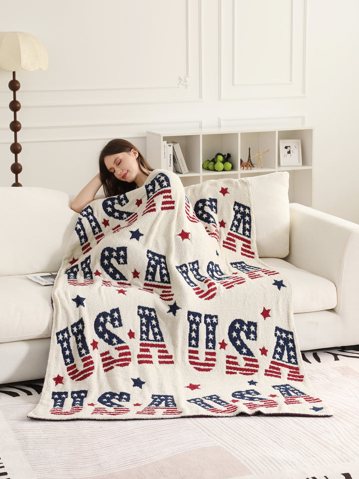 USA &amp; STARS PATTERN THROW BLNAKET