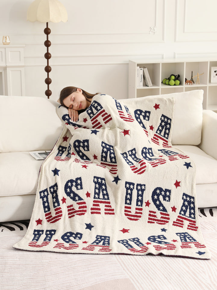 USA &amp; STARS PATTERN THROW BLNAKET