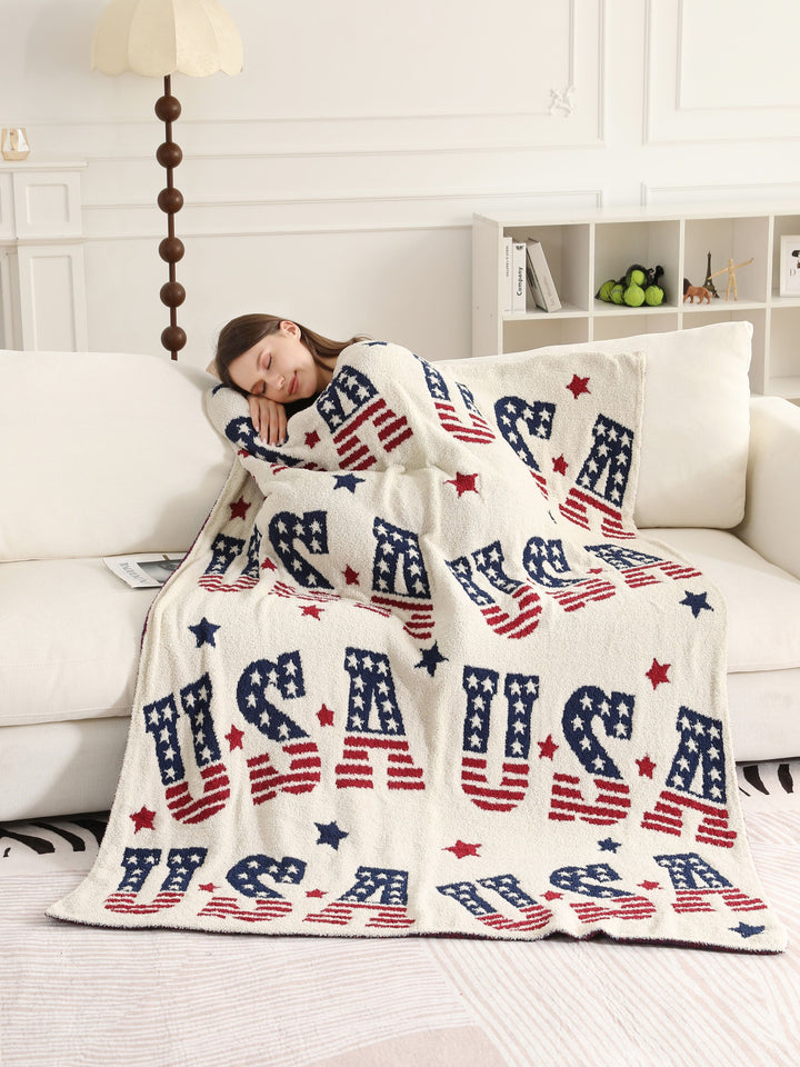 USA &amp; STARS PATTERN THROW BLNAKET