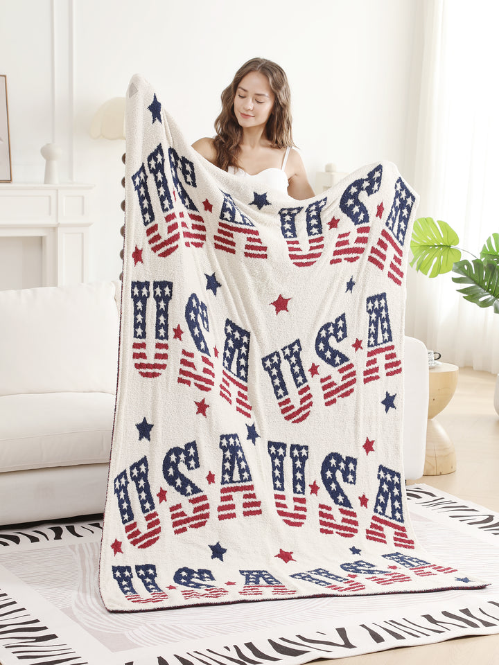 USA &amp; STARS PATTERN THROW BLNAKET