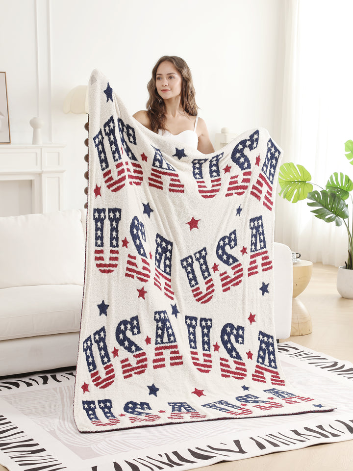 USA &amp; STARS PATTERN THROW BLNAKET