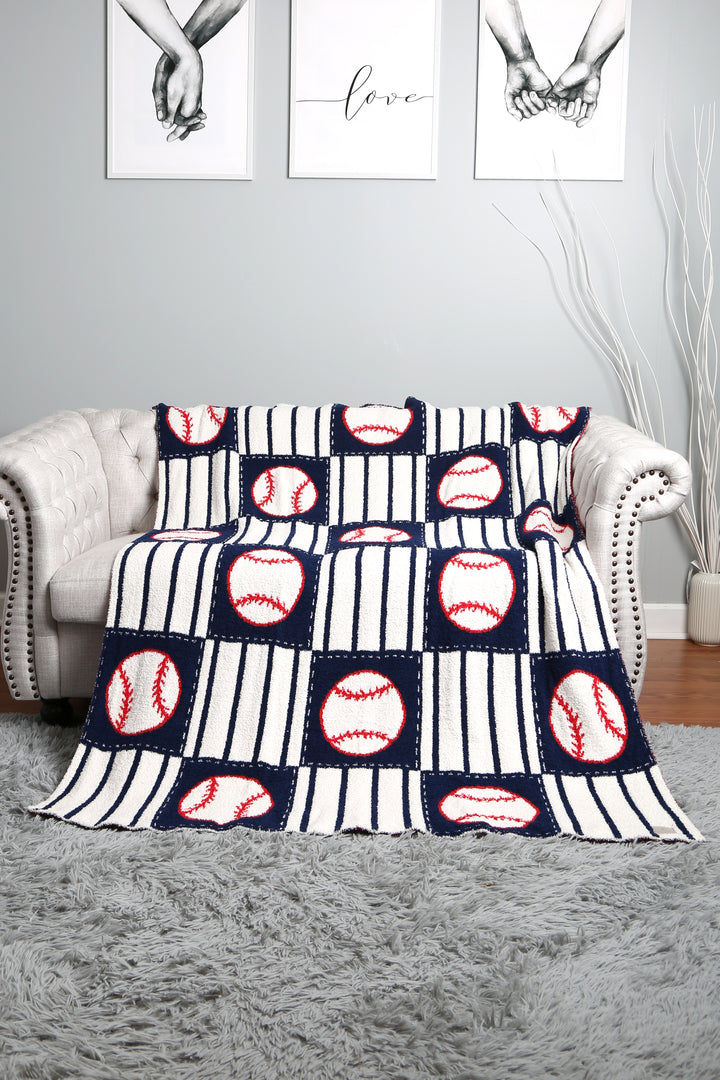BASEBALL, CHECKERED, &amp; PIN-STRIPED PATTERN THROW BLANKET