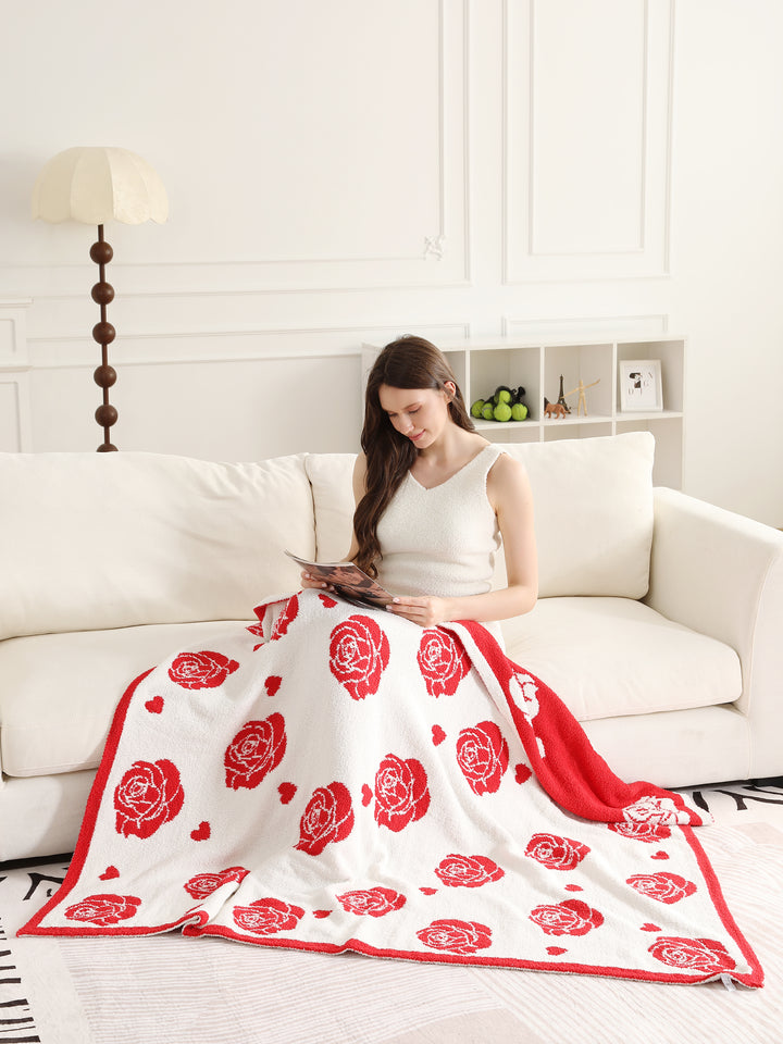 MIXED HEART PATTERN THROW BLANKET