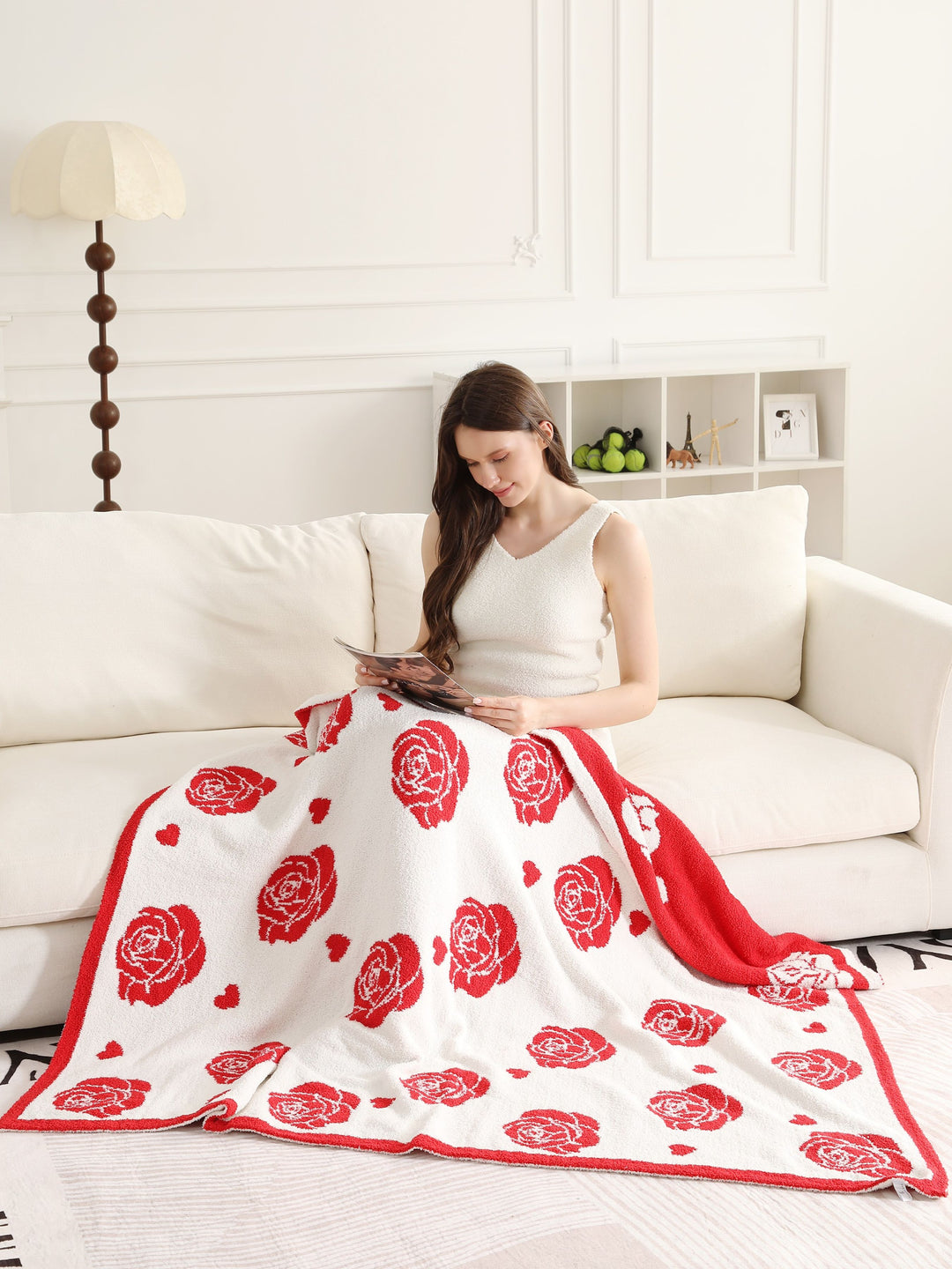 MIXED HEART PATTERN THROW BLANKET
