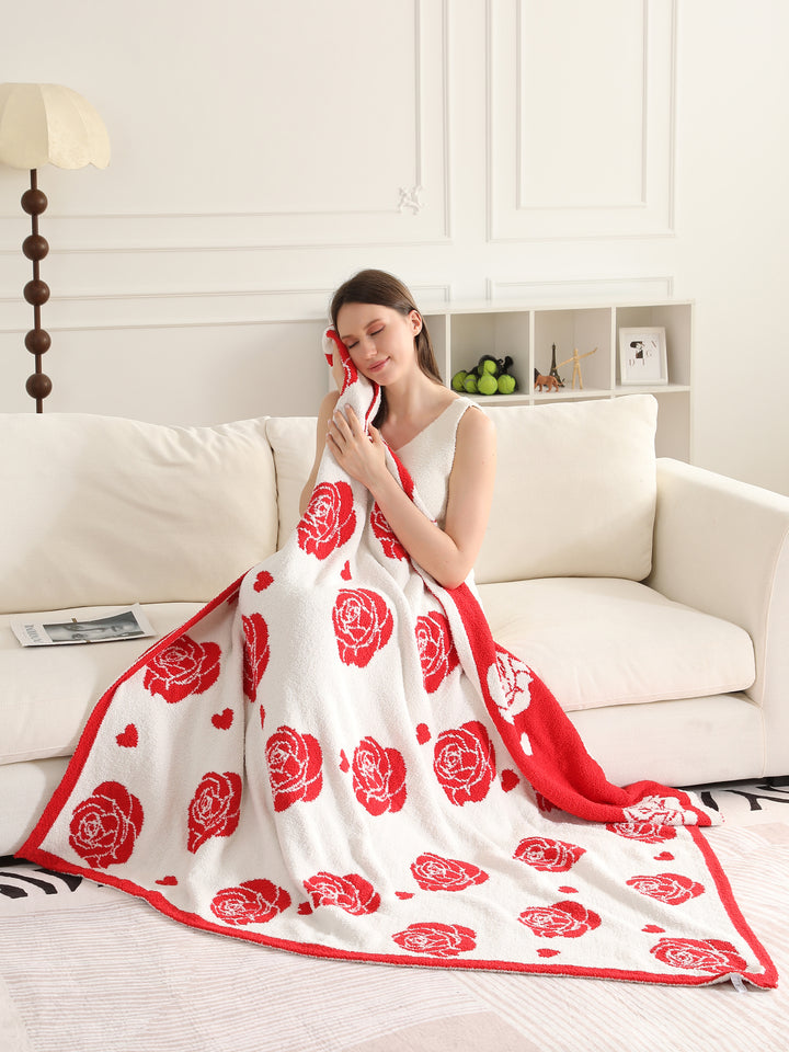 MIXED HEART PATTERN THROW BLANKET
