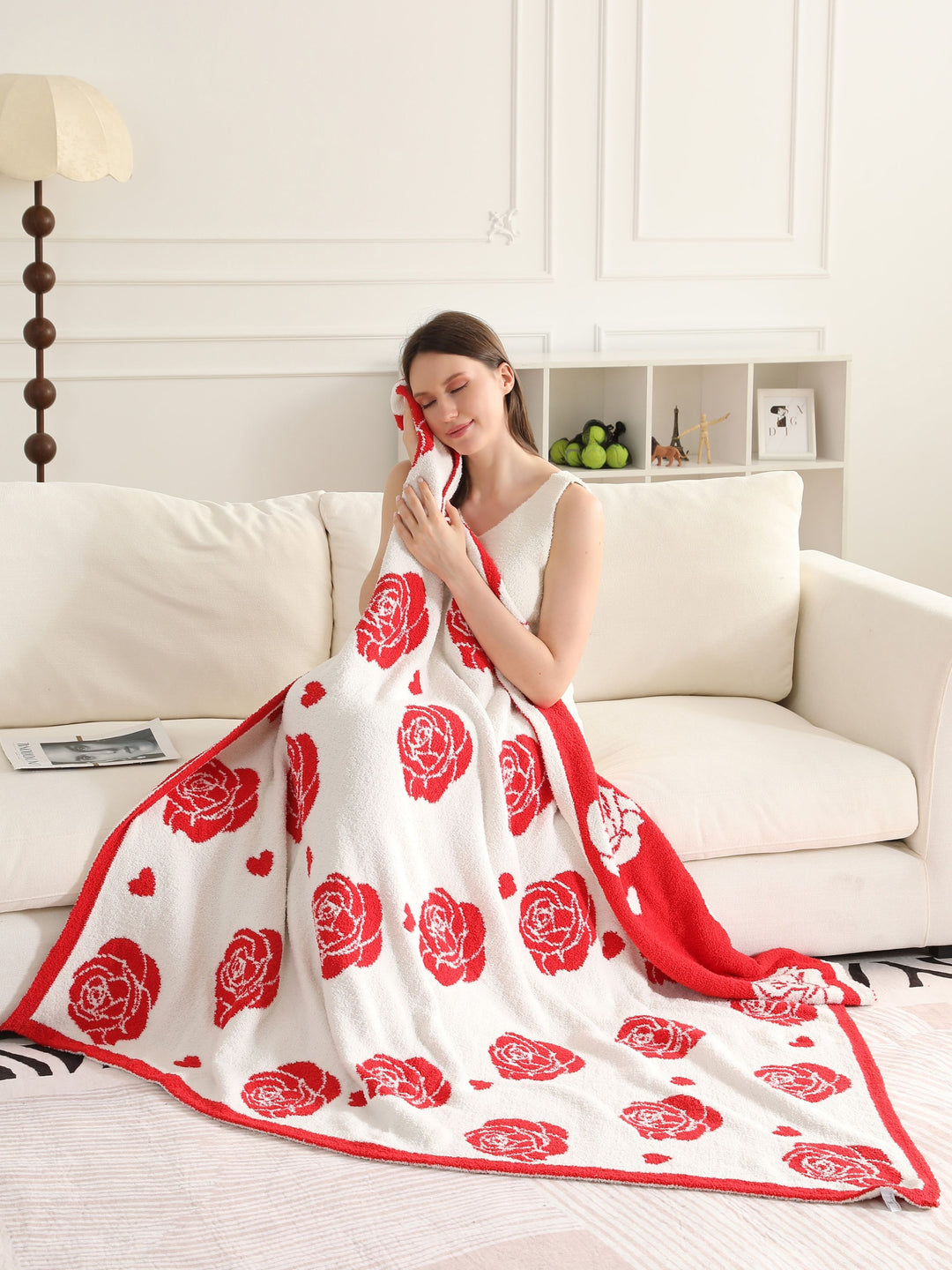 MIXED HEART PATTERN THROW BLANKET