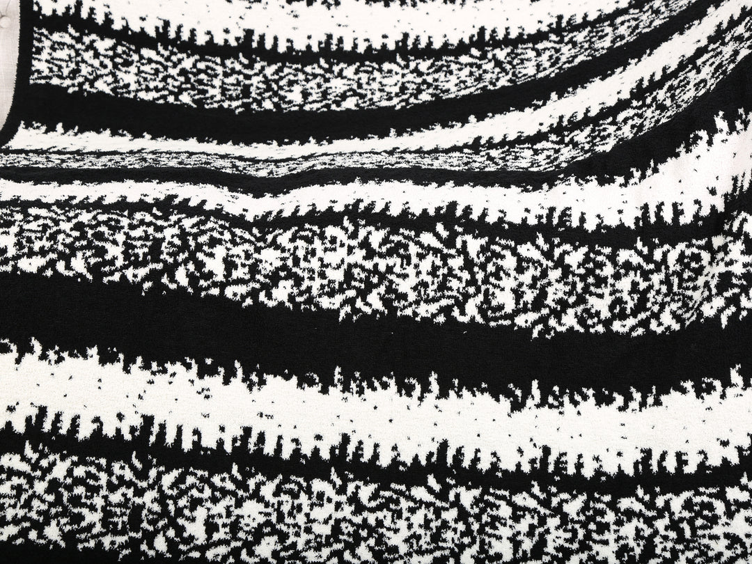 BRUSHED STRIPED PATTERN THROW BLANKET W/ TASSELS