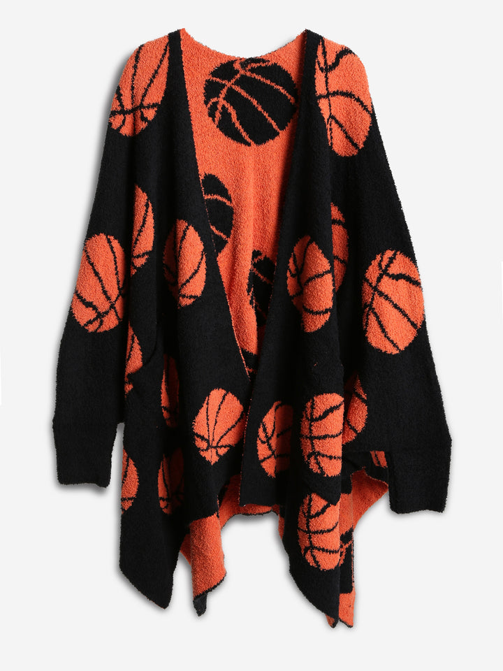 SPORTS PATTERN WEARABLE BLANKET RUANA