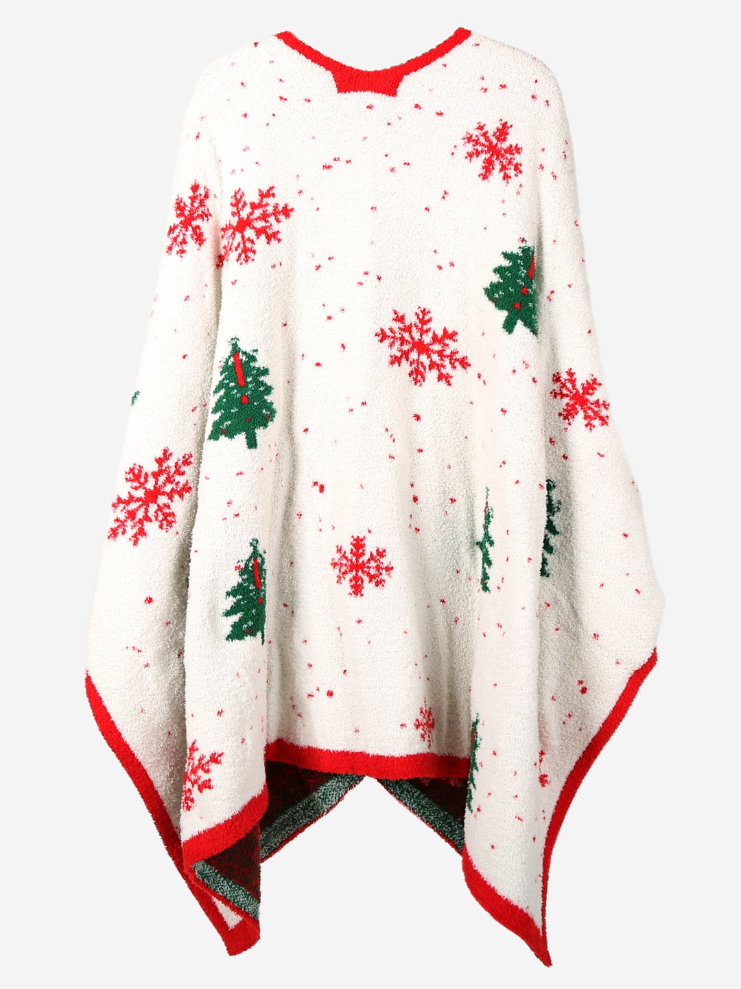 CHRISTMAS THEMED PATTERN WEARABLE BLANKET RUANA