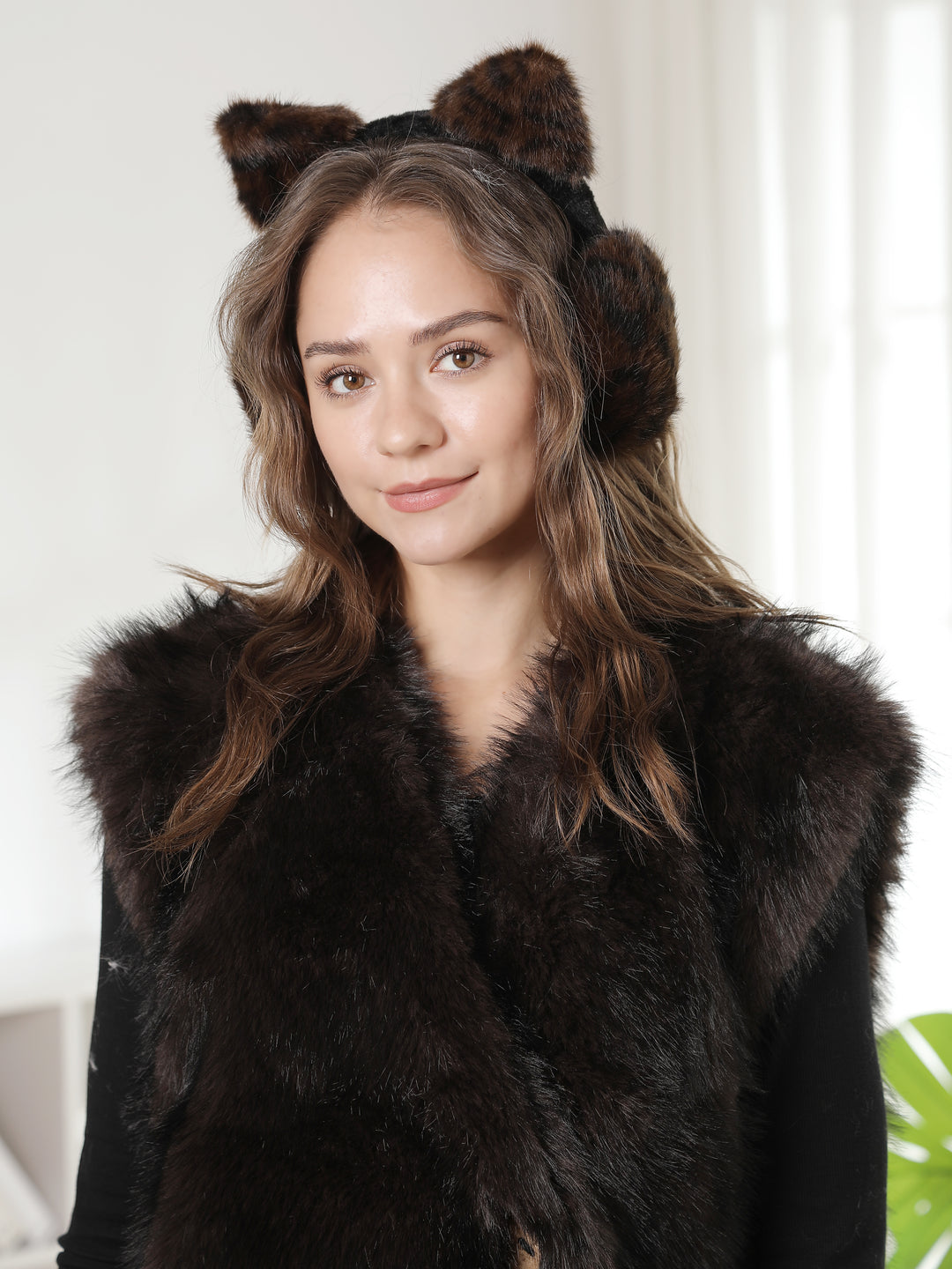 LEOPARD PATTERN CAT-EARED EAR MUFFS - 12 pc pack