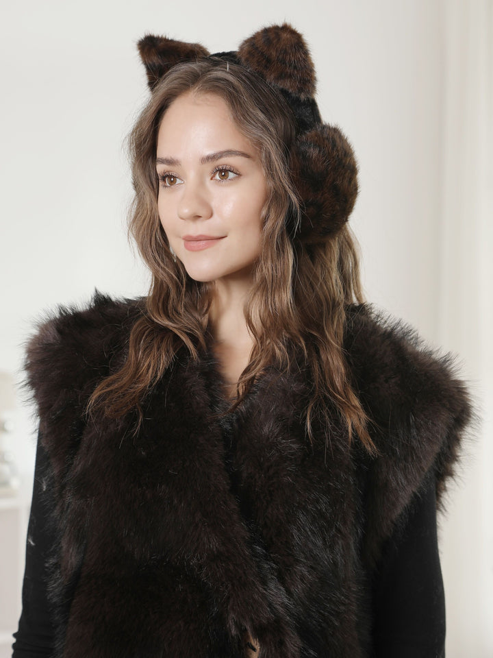 LEOPARD PATTERN CAT-EARED EAR MUFFS - 12 pc pack