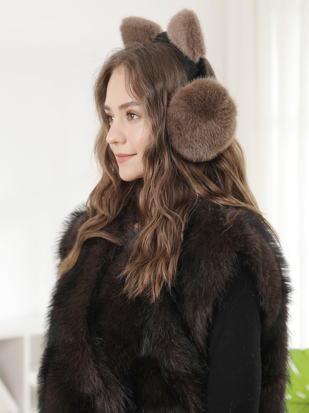 SOLID COLOR CAT-EARED EAR MUFFS - 12 pc pack