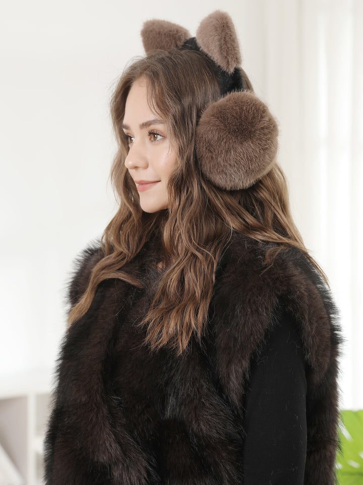 SOLID COLOR CAT-EARED EAR MUFFS - 12 pc pack