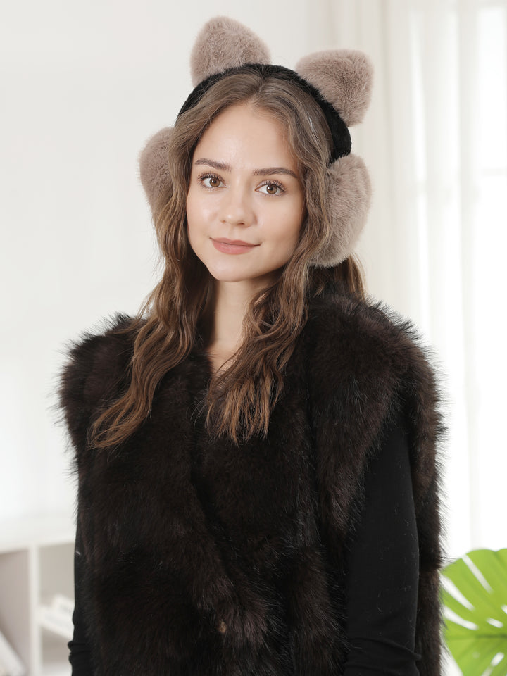 SOLID COLOR CAT-EARED EAR MUFFS - 12 pc pack