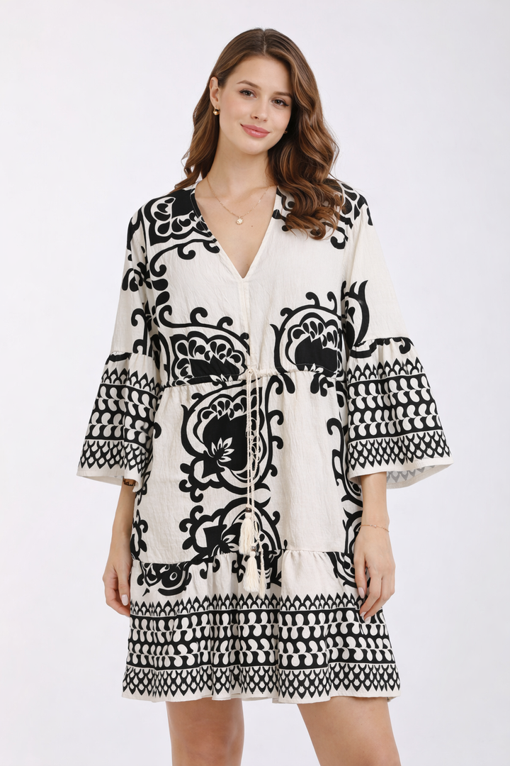 BOHO PATTERN COVER-UP DRESS