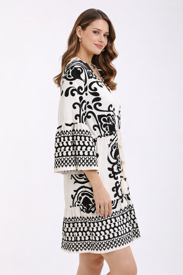 BOHO PATTERN COVER-UP DRESS