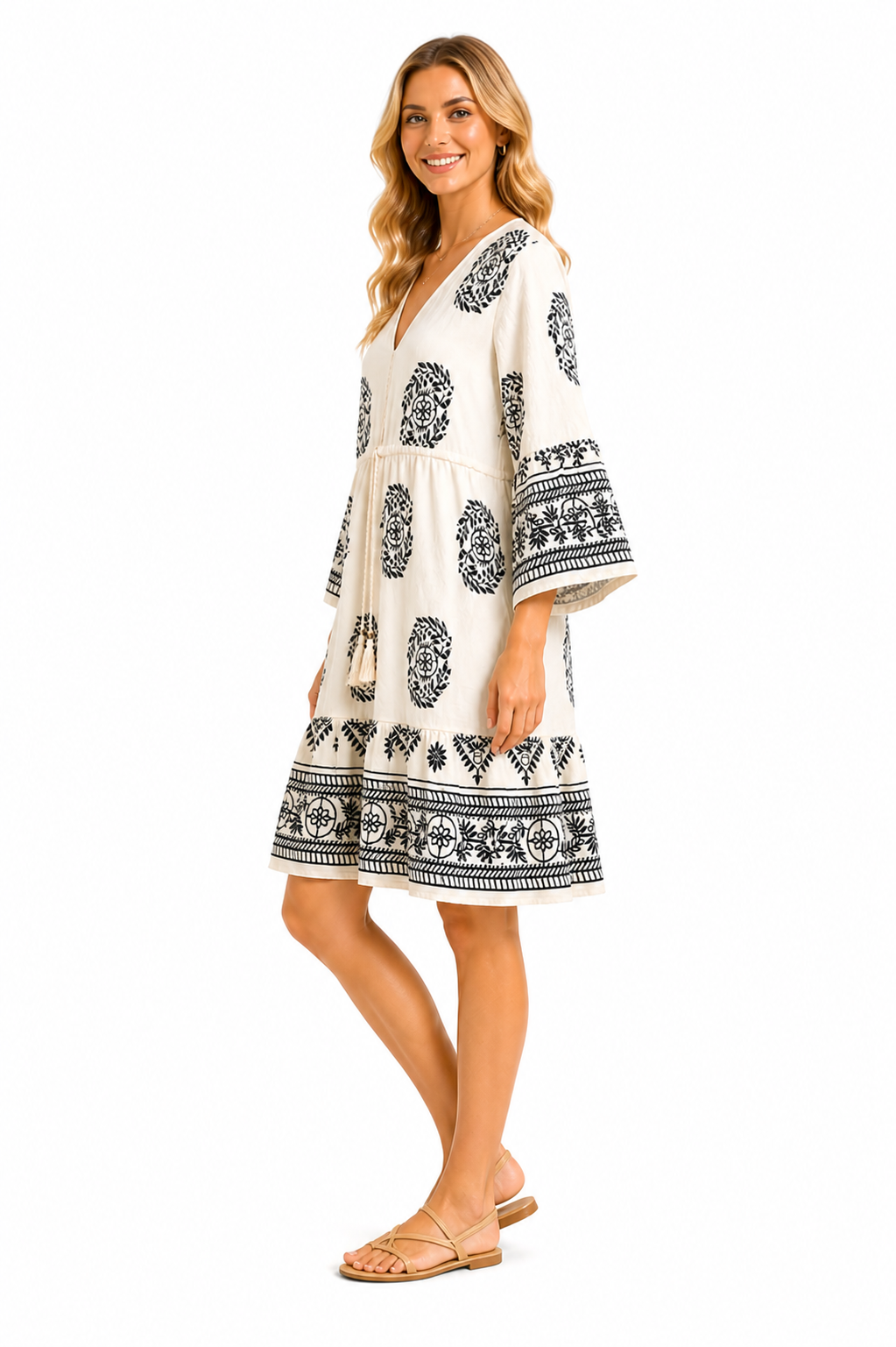 BOHO PATTERN COVER-UP DRESS