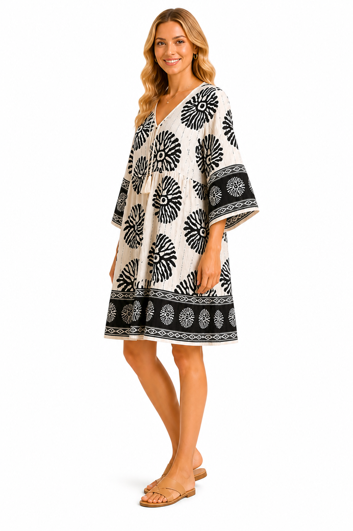 BOHO PATTERN COVER-UP DRESS