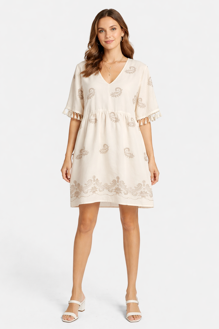 PAISLEY PATTERN COVER-UP DRESS