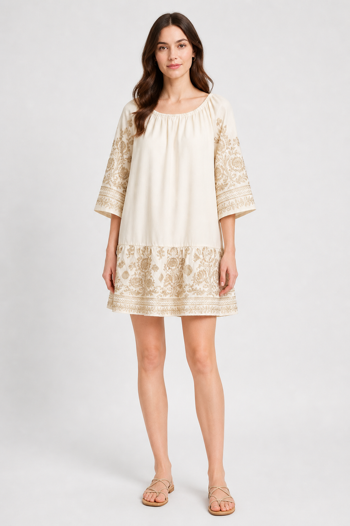 FLORAL PATTERN COVER-UP DRESS