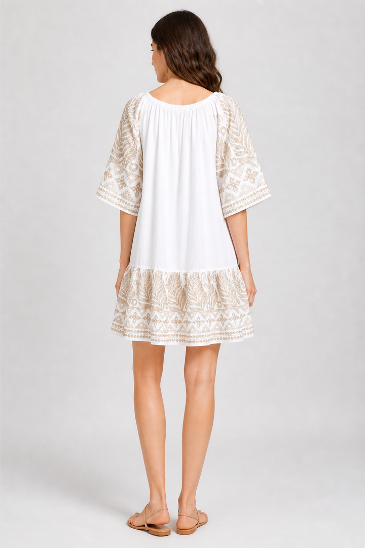 LEAF PATTERN COVER-UP DRESS