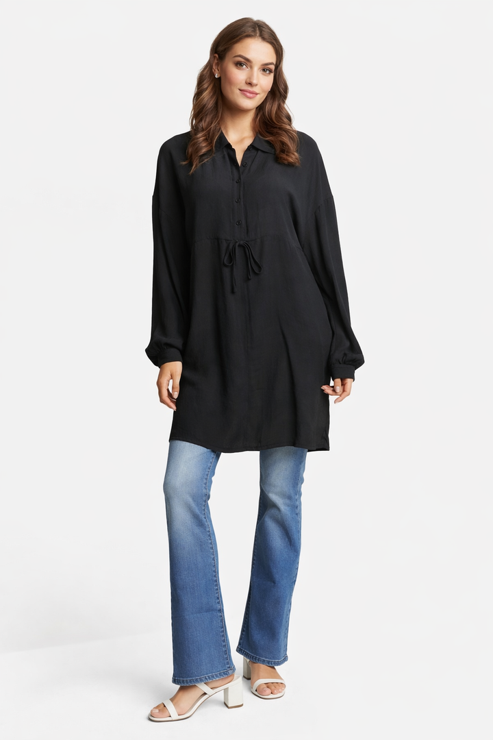SOLID COLOR SHIRT DRESS