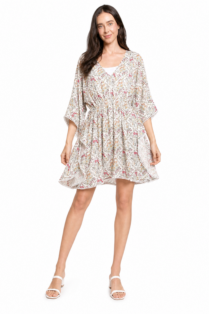 FLORAL PATTERN COVER-UP DRESS