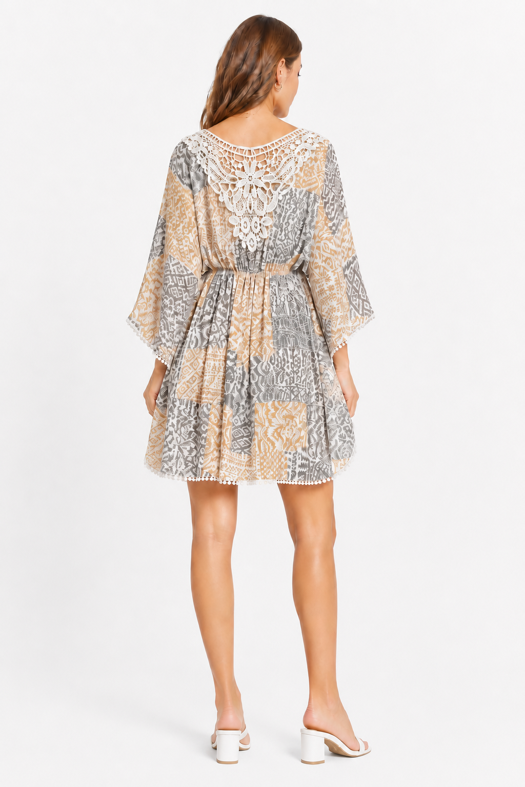 MIXED PATTERN COVER-UP DRESS