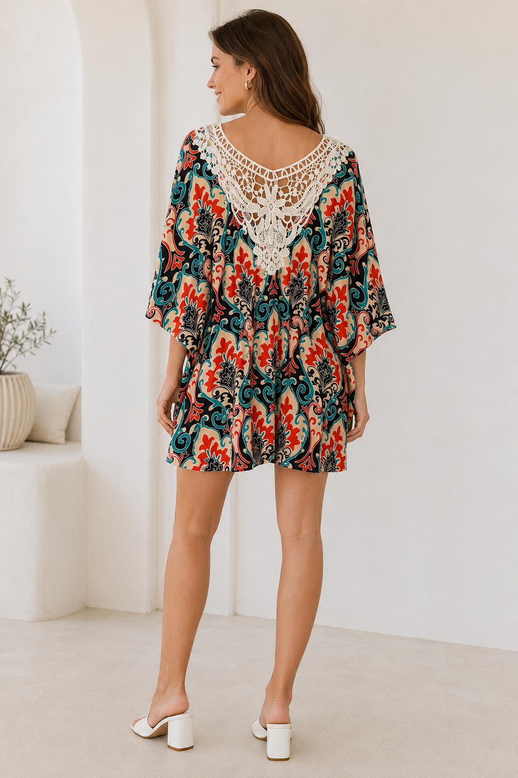 ABSTRACT PATTERN COVER-UP DRESS