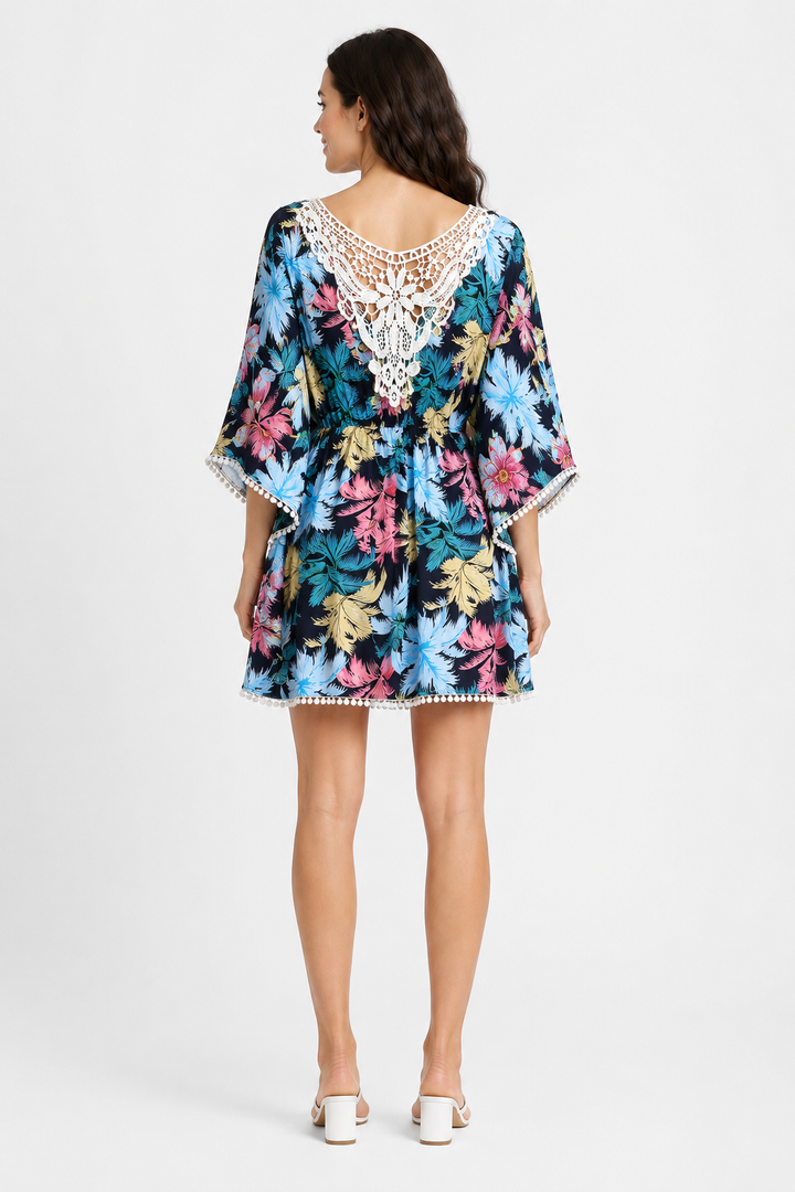 PALM TREE PATTERN COVER-UP DRESS