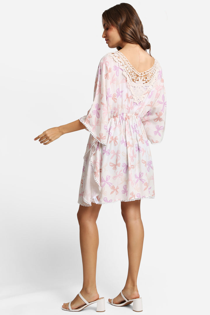 RIBBON PATTERN COVER-UP DRESS