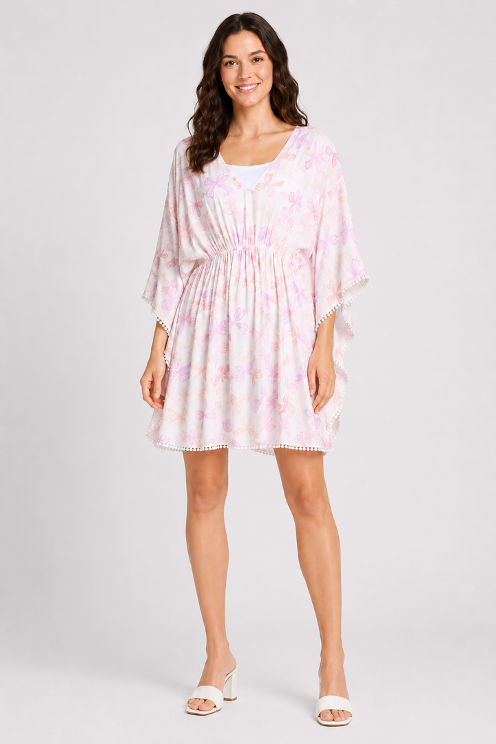 RIBBON PATTERN COVER-UP DRESS