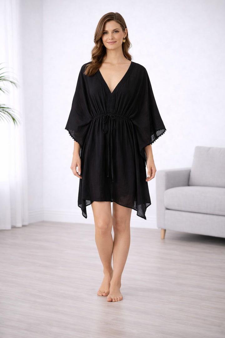 SOLID COLOR COVER-UP DRESS