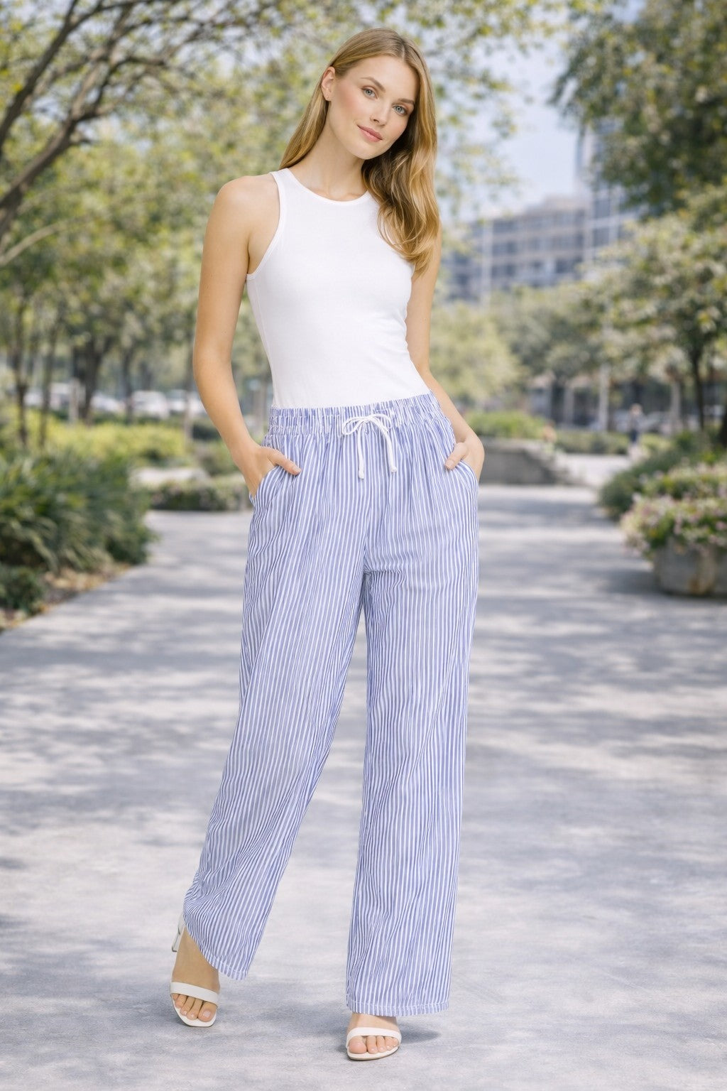 STRIPED PATTERN PANTS
